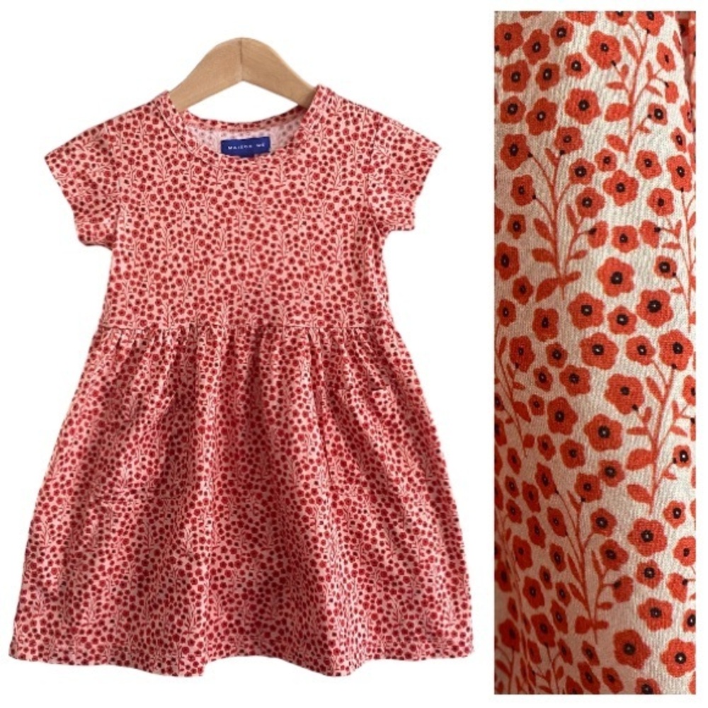 Maison Me Red Floral T-shirt Dress 2t